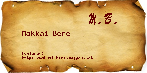Makkai Bere névjegykártya